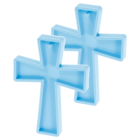 Raindrops 2pcs Cross Keychain Pendant Mold Casting Mold Silicone Cross Mold Crafts Making Mold for DIY