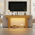 thumbnail image 2 of 63-Inch Long Console Table with Sensor Light, Farmhouse Entryway Table, Wooden Rectangular Sofa Table Behind Couch for Entrance, Hallway, Living Room, 2 of 8