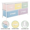 thumbnail image 2 of mDesign 21.65" High Steel Frame/Wood Top Storage Dresser Furniture, 5 Fabric Drawers, Wide Bureau Organizer for Baby, Kid, and Teen Bedroom, Nursery, Playroom, Dorm - Jane Collection, Bright/Multi, 2 of 7