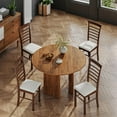 thumbnail image 7 of Demi Bonn 37" Wooden Dining Chairs Set of 4, Farmhouse Upholstered Kitchen Chairs with Rubber Wood Frame for Home, Dining Room, Brown, 7 of 7