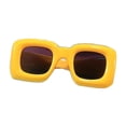 thumbnail image 2 of Gafas de sol cuadradas para niños, estilo retro, ultraligeras, ideales para viajes y compras. amarillo, 2 of 9