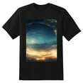 thumbnail image 2 of Plus Size Shirt for Women Black Tops for Women Short Sleeves Shirt for Women Stars In A Spiral Shape 3 T Shirt Crewneck Shirt for Women 4XL, 2 of 5