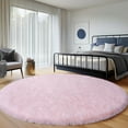 thumbnail image 5 of SARAG 8x8ft Round Rug for Bedroom,Furry Carpet for Children Kids Room,Pink, 5 of 8