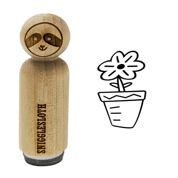 Flower Pot Doodle Rubber Stamp for Scrapbooking Crafting Stamping - Mini 1/2 Inch