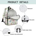 thumbnail image 4 of Colorful Dinosaurs Leaf White Pattern Cute School Backpack Bag for School with Padded Back and Adjustable Shoulder Straps 15.25"x11.5"x5.25", 4 of 5