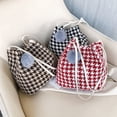 thumbnail image 4 of Women Shoulder Purse Fashion Lattice All-match Bucket Bag Shoulder Handbag, 4 of 7