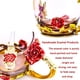 thumbnail image 3 of Taza de té de vidrio con cuchara Esmalte hecho a mano Flor de rosa y mariposa de diamante de colores Taza de café de vidrio transparente Cumpleaños Abuela Chica Graduada WD.WDQZL Hogar, 3 of 9