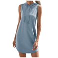 thumbnail image 1 of Vestido sin mangas con capucha y cordón ajustable para mujer - Mezcla de poliéster y spandex - Informal/Día a día/Playa - Tallas S-XXL, 1 of 6