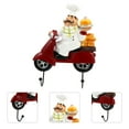 thumbnail image 6 of Greenadscape 1Pc Red Motorcycle Chef Design Wall-mounted Key Hanger Resin Iron Hook for Home Office, 6 of 8
