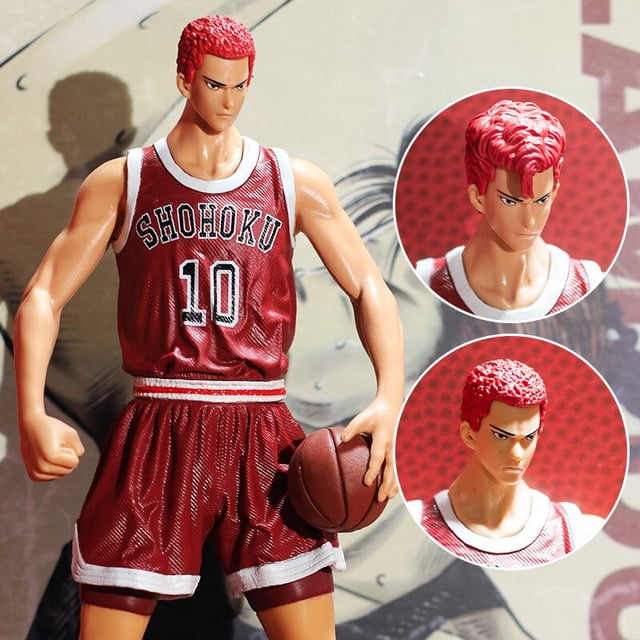 Figuras de acción del Anime SLAM DUNK Sakuragi Hanamichi, juguetes de colección de 10cm en PVC de 5 piezas, Rukawa Kaede Akagi Takenori Mitsui Hisashi Gong Bohan LED