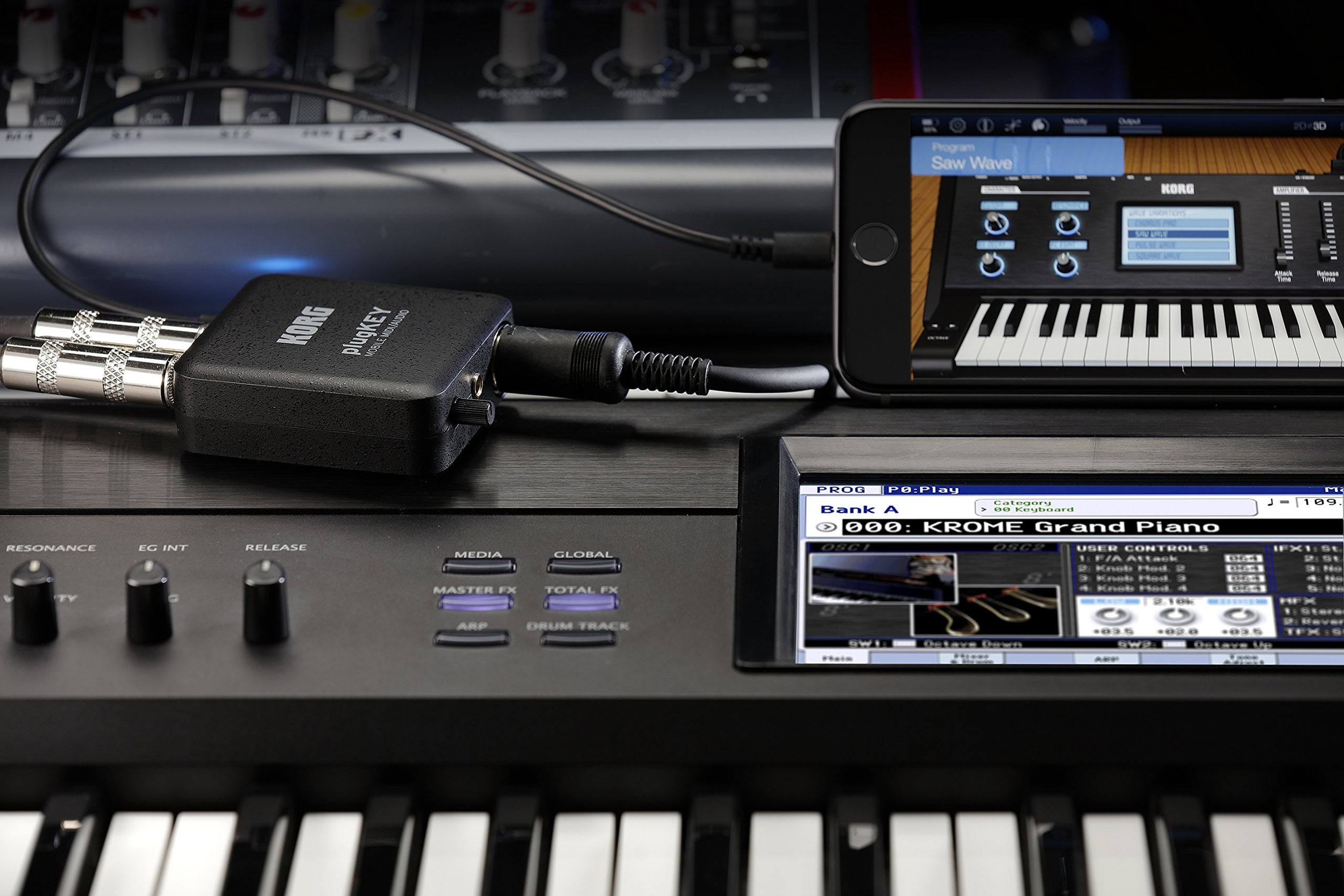 Korg plugKEY is a Portable MIDI and Audio Interface, Black