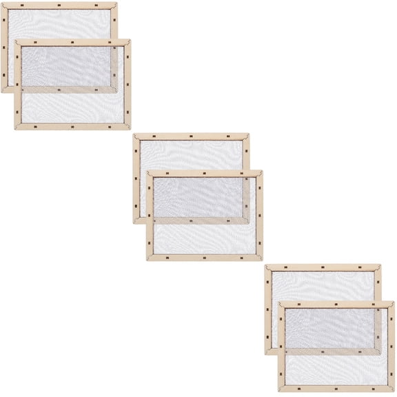 WORGEOUS 6 pcs Paper Crafts Mesh Mold Paper Making Frame DIY Paper Making Frame Paper Making Wood Frame