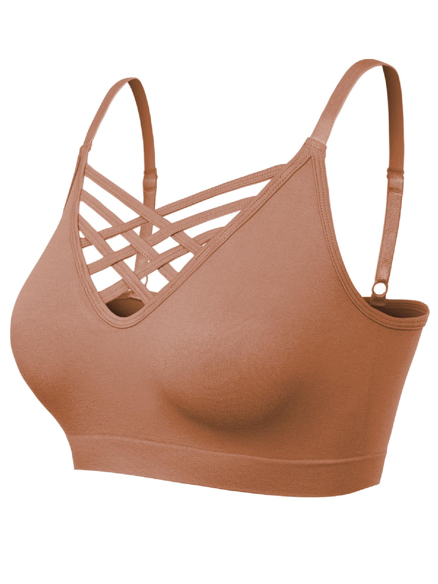 Made by Olivia Women's Front Triple Crisscross Seamless Removable