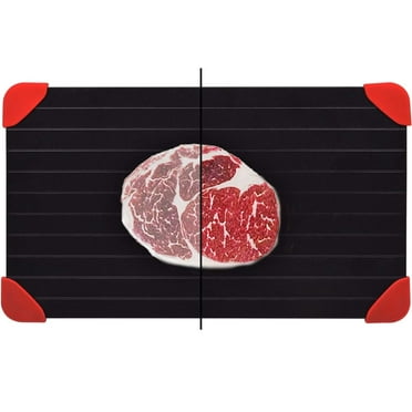 Artrylin Meat Defrosting Tray,Rapid Defrost Plate for Food，Defrosting Tray for Frozen Meat Rapid and Safer Way of Thawing Food Large Size Defroster Plate Thaw by Natural Heating (14 x 8 in)Black