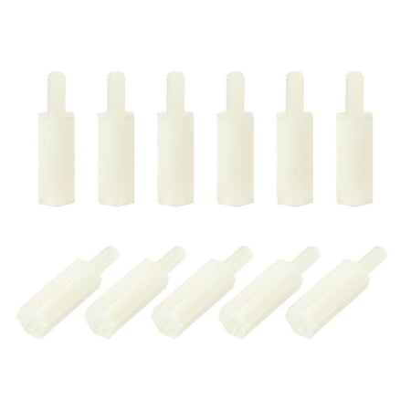 

M2.5 x 10 mm + 6 mm Male to Female Nylon Hex Spacer Standoff 150 Pieces