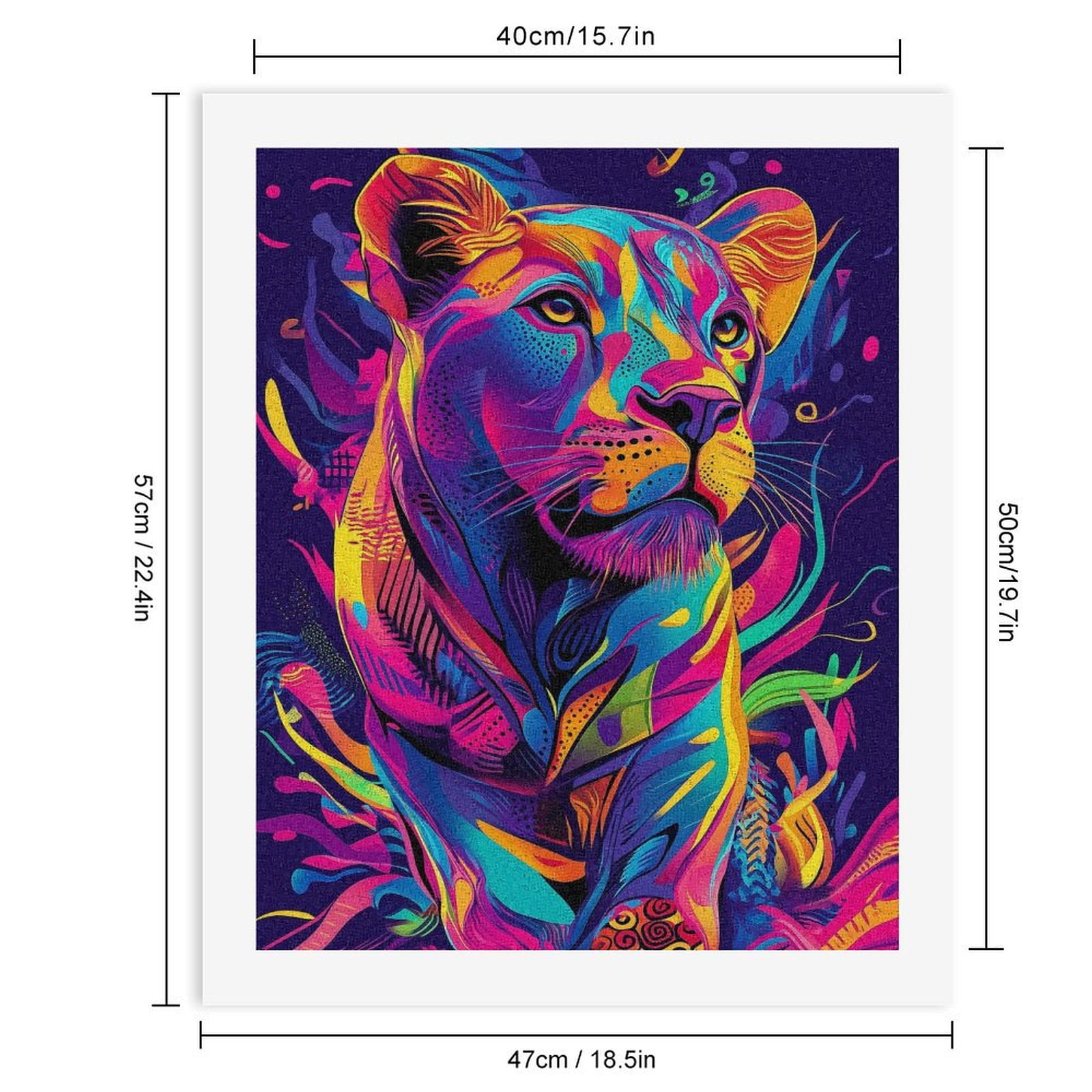 Paint By Numbers Kit for Adults Beginner - DIY Vibrant Lion Pop Art Illustration Canvas Painting Kits for Adults, Frameless Paint By Number for Adults for Home Wall Decor 16x20 Inch