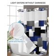 thumbnail image 6 of No Hook Shower Curtain with Snap-in Liner, Navy Blue Black Geometric Waterproof Fabric Bathroom Curtains, Modern Abstract Art Block Bath Curtains & Mesh Top Window 72"x78" Long, 6 of 9