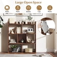 thumbnail image 5 of Costway 1 PCS 7-cube Bookcase Open Storage Shelf with Anti-tipping Kits for Living Room Walnut, 5 of 9