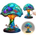 thumbnail image 4 of Lámpara Noche Decorativa Hongos Pintura Planta Resina Retro La Los Champiñones 15 Cm Cargo USB para Oficina en El, 4 of 9