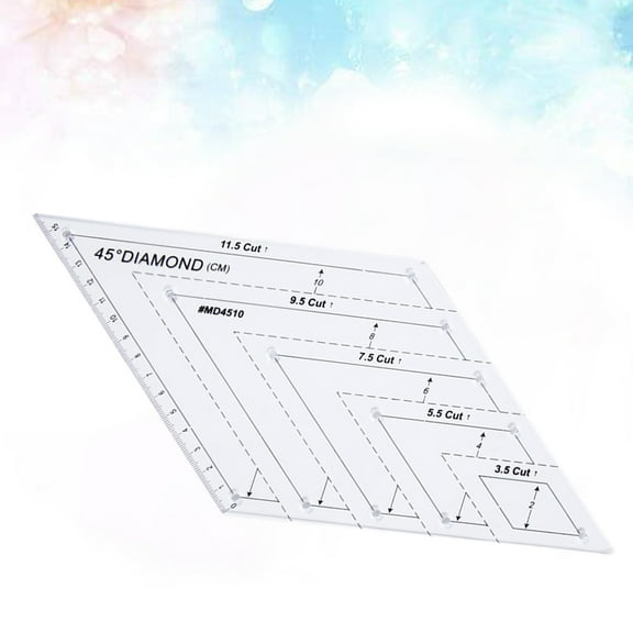GOOHOCHY Patchwork Ruler 45 Degree Rhomboid Quilting Ruler Patchwork Plastic Template Sewing Accessories
