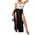 thumbnail image 4 of Womens Plus Size High Waist Waisted Double Split Long Maxi Skirts Beach Party Skirts, 4 of 6