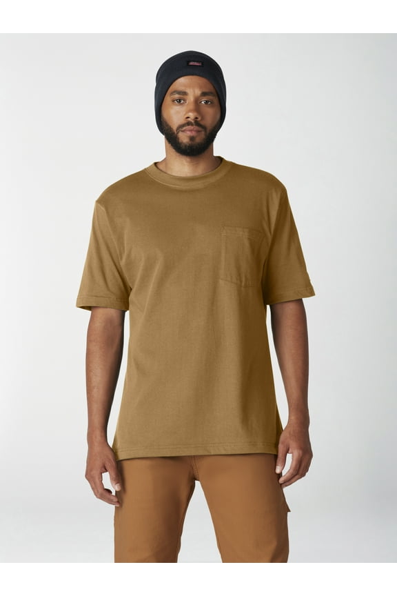 Men's Short Sleeve Crew Neck Heavy Weight Cotton Pocket T-Shirt