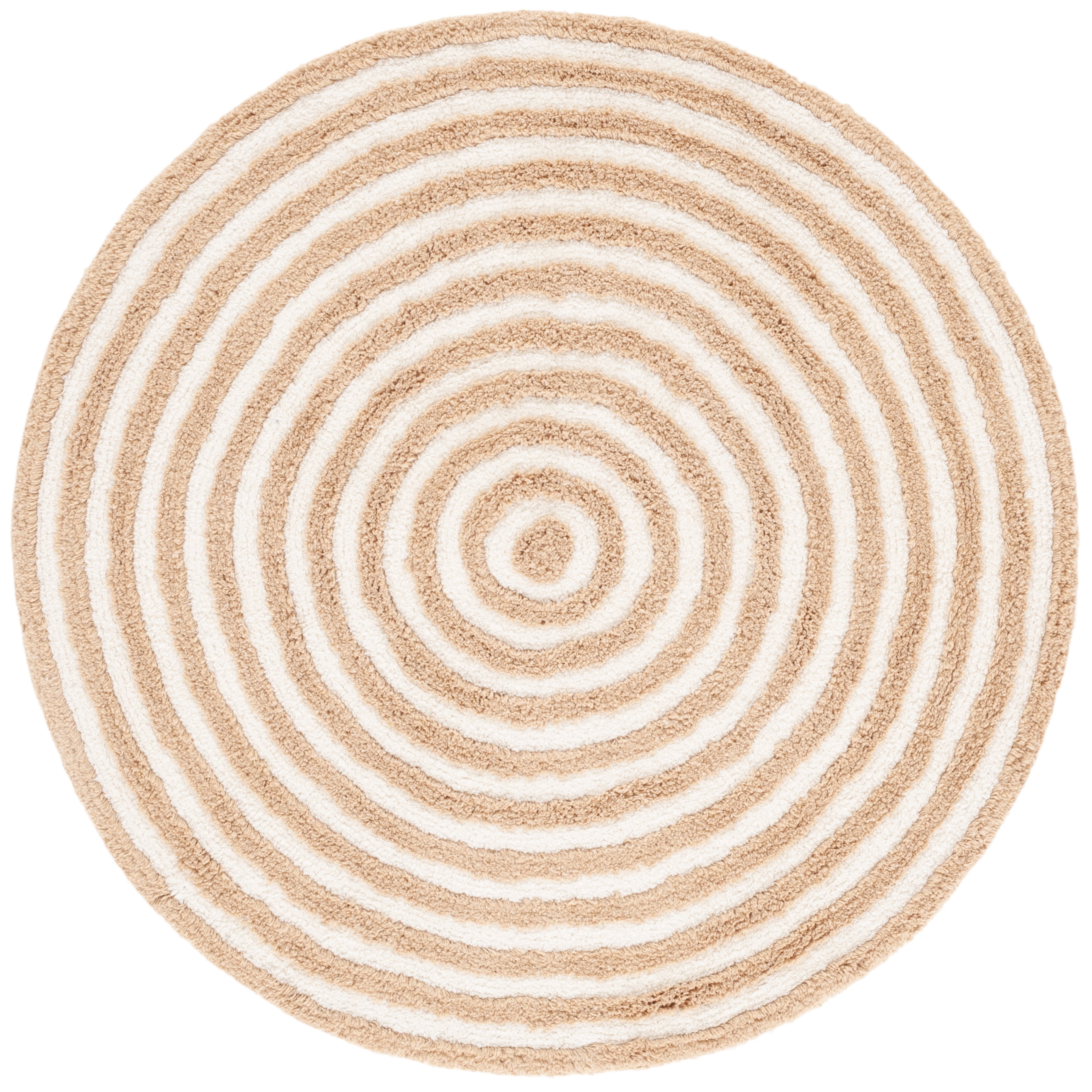 Safavieh Easy Care Beckah Geometric Machine Washable Area Rug, Orange/Ivory, 3' x 3' Round