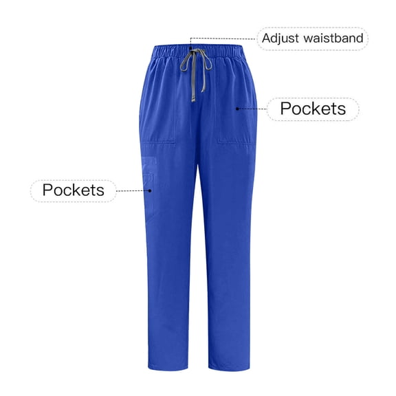 SOOMLON Scrub Pants for Men Big and Tall Drawstring Straight Leg Work Pant Loose Trousers with Pockets Comfywear Clothes