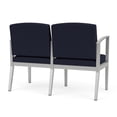 thumbnail image 3 of Amherst Steel Reception Waiting 2-Seat Chair / Silver Steel / Navy Blue, 3 of 3