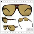 thumbnail image 2 of Mens Large Tempered Glass Lens Racer Plastic Manly Sunglasses Tortoise - Brown, 2 of 8