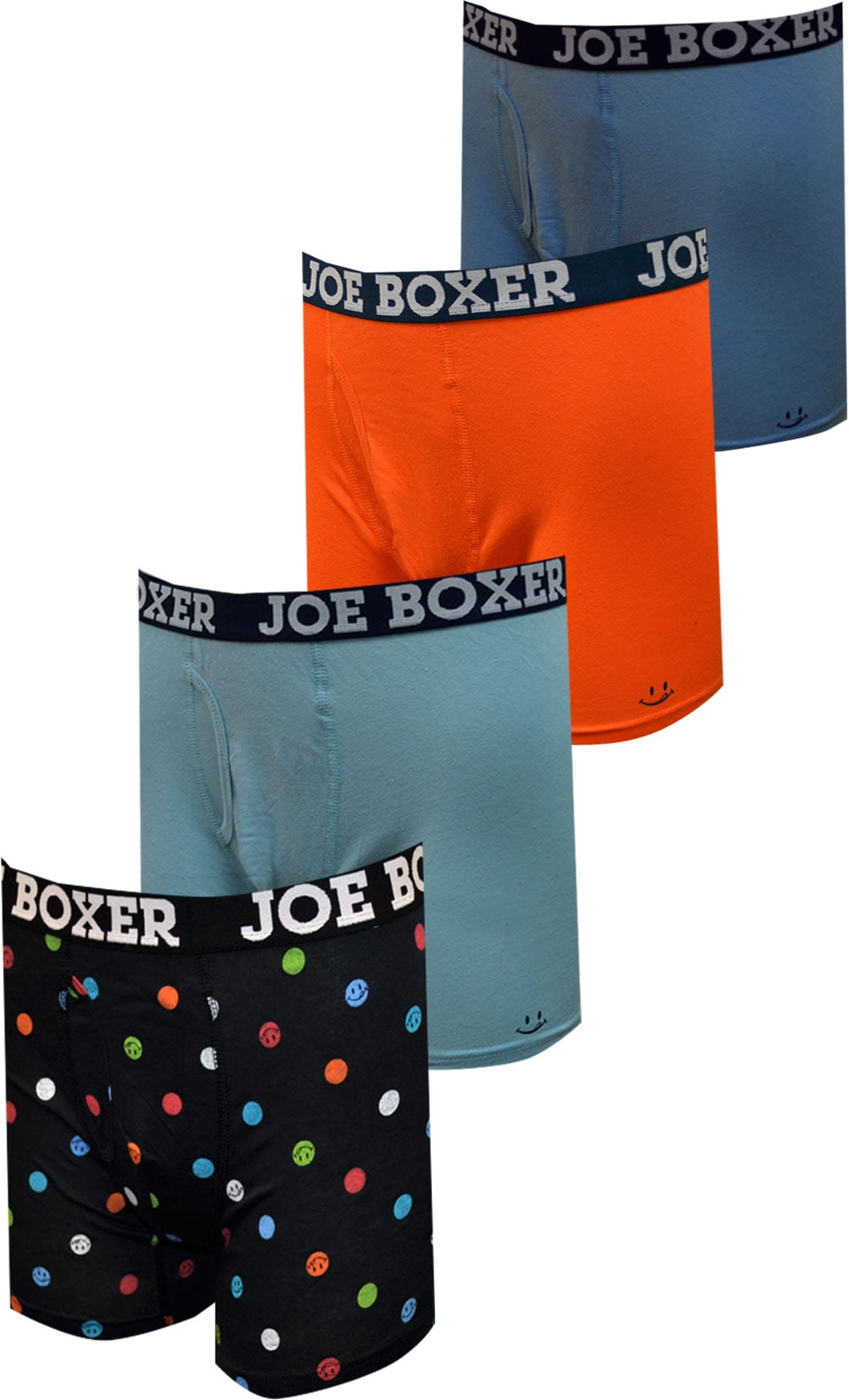 Joe Boxer Men's Joe Boxer Licky Dot Orange and Blue 4 Pack Boxer Briefs (Small) - Walmart.com