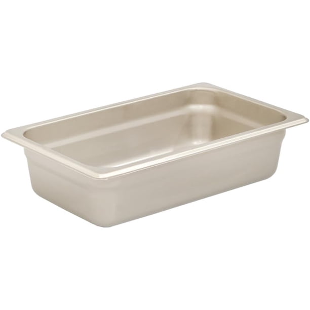 Inserto para mesa de vapor BROWNE USA acero inoxidable tamaño 1/4 profundidad 6.4 cm capacidad 2 L ideal para porciones pequeñas en servicio caliente.