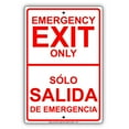 thumbnail image 1 of Emergency Exit Only Sólo Salida De Emergencia English Spanish Dual Language Aluminium 18"x24" Metal Sign, 1 of 1