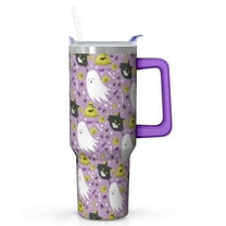 Halloween Tumbler, Gothic Spider Cup with Handle and Straw 40oz, Spooky Gift Insulated Travel Coffee Mug
