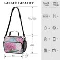 thumbnail image 3 of Insulated Lunch Bag 6L Leak-Proof Lunch Box with Shoulder Strap Multiple Pockets Lunch Tote Pink Peony Pattern, 3 of 9