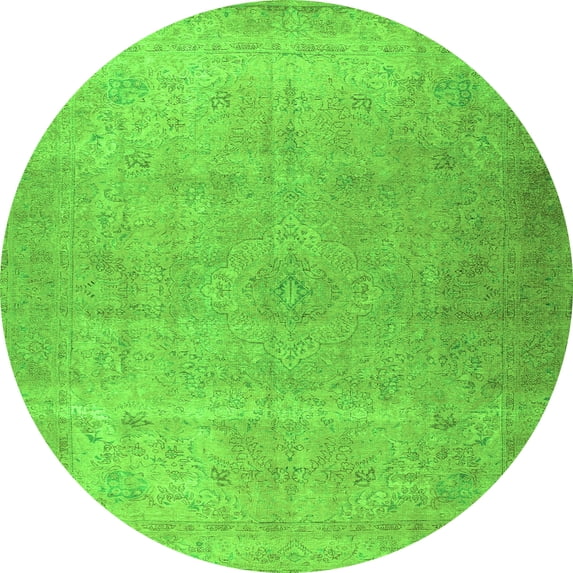 Ahgly Company Indoor Round Persian Green Traditional Area Rugs, 5' Round