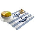 thumbnail image 3 of Placemat Geometric Sky Blue Stripes Anchor 4/6pcs Table Pad Mats for Dining Table Home Kitchen r Accessories Linen Coaster, 3 of 7
