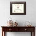 thumbnail image 2 of ArtToFrames 11x14 inch Diploma Frame - Framed in Mahogany and Gold Slope Frame with Black and Gold Mats, Comes with Regular Glass and Sawtooth Hanger for Wall Hanging (D-4447-11x14), 2 of 4