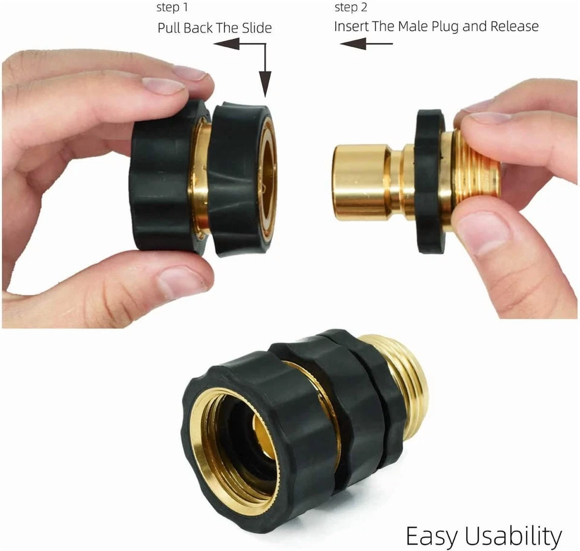 PURELY- 3/4' Garden Hose Quick Connect Water Hose Fit Brass Female Male Connector Set Us
