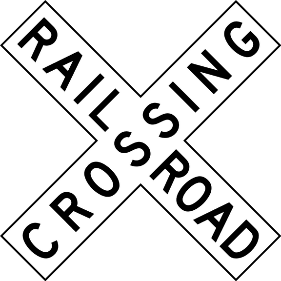 Vinyl Stickers - Railroad Crossing (crossbuck - Safety and Warning Warehouse Signs Stickers - 3.5" x 5" - 3 Pack