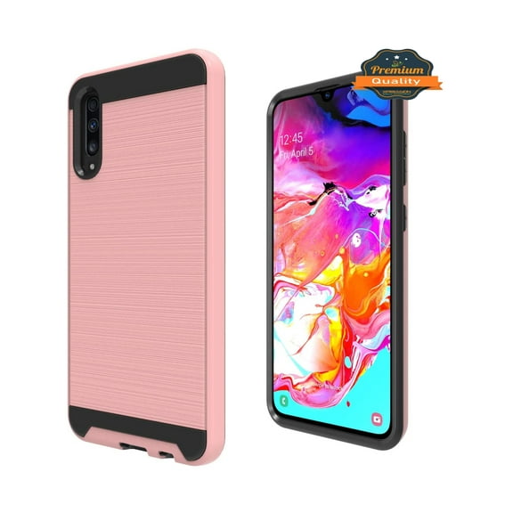 Motorola Moto E (2020) /Moto E7 Phone Case [Drop Protection] Hybrid Armor Brushed Texture Full-Body Rugged Shockproof Resistant Brush Hard Layer Protective [ROSE GOLD] Cover for MOTOROLA Moto E /E7