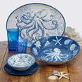 thumbnail image 2 of Octopus Nautical Oval Serving Platter Oceanic 18 x 13.5 Melamine Blue White, 2 of 2
