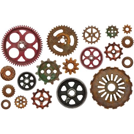 - Gears Hardware Vinyl Sticker Set, Steampunk Industrial Cogs Peel and Stick Decals, Laptop, Car,