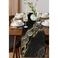 thumbnail image 4 of Black Marble Table Runner 60 Inches, Gold Abstract Vintage Modern Grey Art Bed Runner Dresser Scarves Tabletop for Indoor Outdoor Parties/Ceremony/Banquet, 13" x 60", 4 of 8