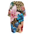 thumbnail image 5 of Leopard Print Exotic Floral Collage Sleepshirts For Sleeping Travels Loose Sleepdress Pajama Dress Soft Nightdress Sleepwear, 5 of 7