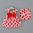 thumbnail image 3 of B91xZ Filles Manches Courtes Robe Extensible Sans Manches Enfants Bambin Petite Grande Fille Robes Décontractées Imprimées, Rouge 2-3 Ans, 3 of 4