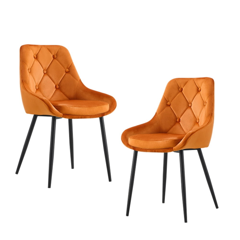 Dining Chairs Set of 2, MidCentury Modern Velvet Dining Room with