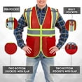 thumbnail image 3 of Chaleco de seguridad SULWZM rojo XL con cremallera y bolsillos, 3 of 6