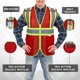 thumbnail image 3 of Chaleco de seguridad SULWZM rojo XL con cremallera y bolsillos, 3 of 6