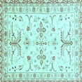 thumbnail image 1 of Ahgly Company Machine Washable Indoor Square Oriental Light Blue Traditional Area Rugs, 8' Square, 1 of 4